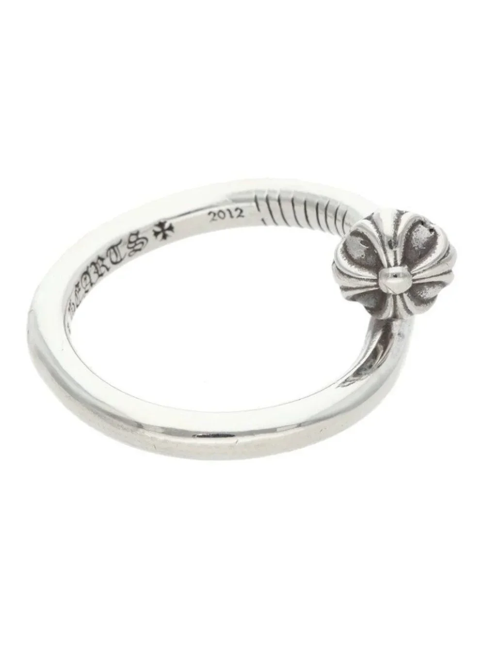 Chrome Hearts Nail Crsball Cross Ball Silver Ring